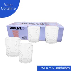 DURAX PACK x 6 VASOS CORALINE 250cc